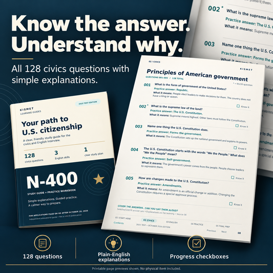 N400 US Citizenship Study Guide - Guaranteed to make you crush your test